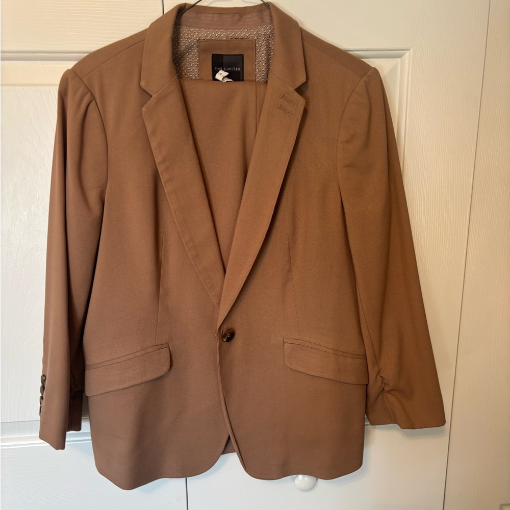 Tan Women’s Business Suit- Limited Brand- size Large blazer. Size 14 pants.